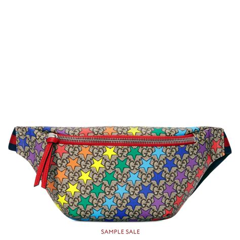 gucci kids star print faux leather belt bag